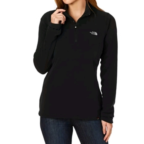 The North Face Jackets & Blazers - North Face Black Quarter Zip Fleece Jacket Coat